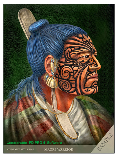 done with PD Pro a Maori Warrior And here is another recent creation 