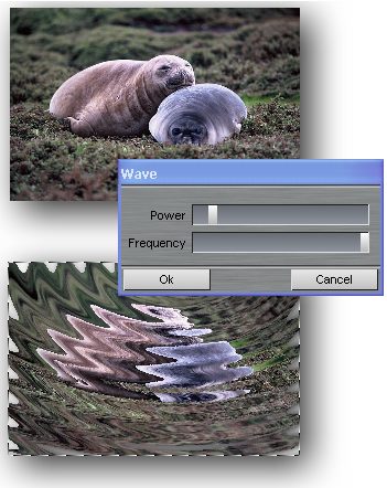 wave deformation filter in Lua script