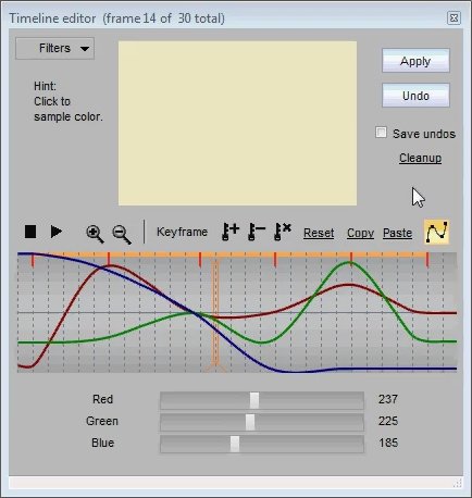 moving key frames on timeline editor
