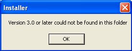 could not find 3.0 installation