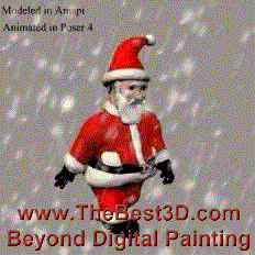 Santa by Brycetech, animated with Poser 4