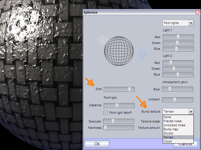 new spherize
                        options