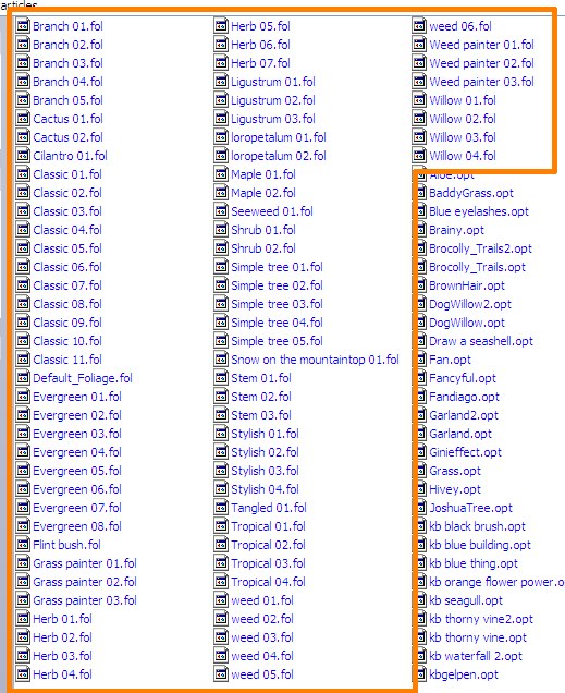 after
                    copying foliage files