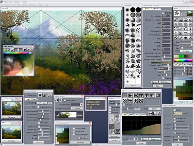 screenshot
                          of PD ARtist with many of its tools exposed
