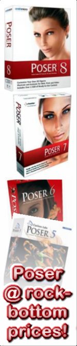 Poser 7 and Poser 8 on sale