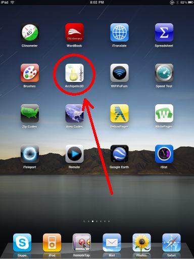Archipelis icon on the iPad