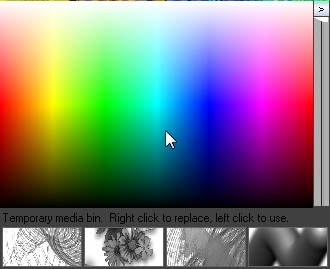the quicker color picker, with media
                          bins for shortcuts to most popular brushes